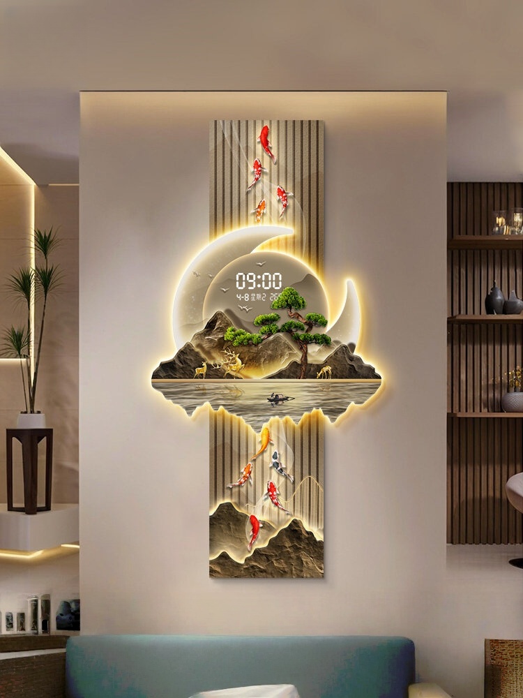 Luxury Lifestyle Photography - 디자인 고급 벽시계 거실 LED 벽시계