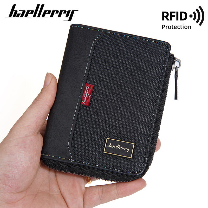 Luxury Lifestyle Photography - Baellerry RFID 간단한 짧은 남성 지퍼