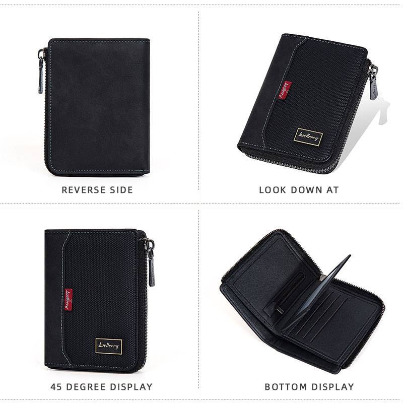 Baellerry RFID 간단한 짧은 남성 지퍼 지갑 - Luxury Lifestyle Photography 리뷰 및 가격
